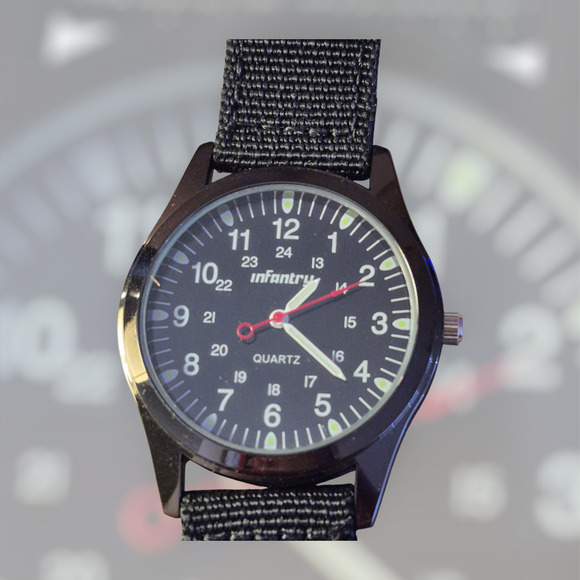 Infantry Mens Watch Quartz New Battery 24-hour dial Box with paperwork Sharp - Picture 5 of 9